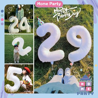 [KÈM ỐNG HÚT THỔI] Bóng Số Sinh Nhật, Bong bóng số trang trí sinh nhật màu trắng size đại Home Party