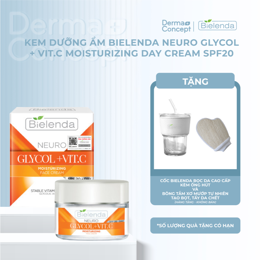 Kem dưỡng Bielenda Neuro Glycol + Vit.C SPF 20 dưỡng trắng da và trẻ hoá da ban ngày 50ml