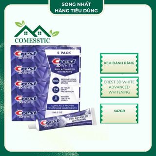Kem đánh răng Crest 3D White Advanced Whitening 147gr Mẫu Mới