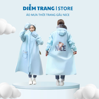 Áo mưa thời trang Didooglt có khoá kéo tiện lợi hình gấu Nice ( Hàng Đẹp )