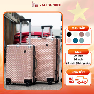 Vali Hùng Phát Khung Nhôm Khóa Sập Cao Cấp Chính Hãng Kèm Phiếu Bảo Hành Mã 6003-6006 Vân Nổi 3D