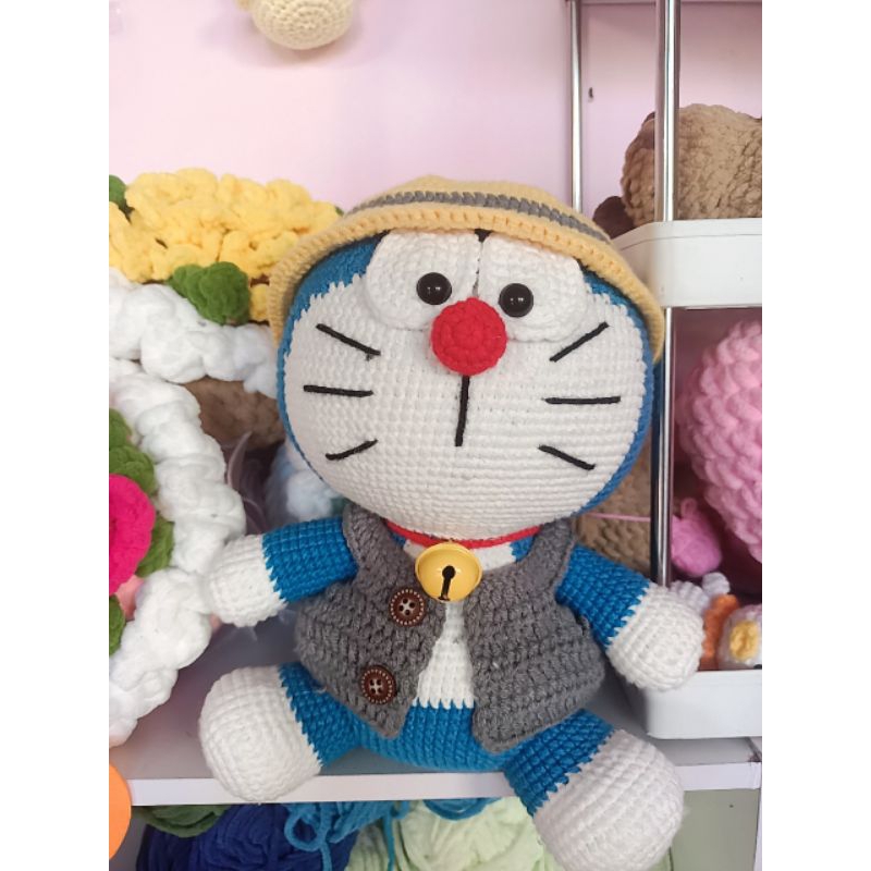 Mèo Doraemon phiên bản thú bông siêu yêu. handmade. thú bông. len milk cotton. Doraemon