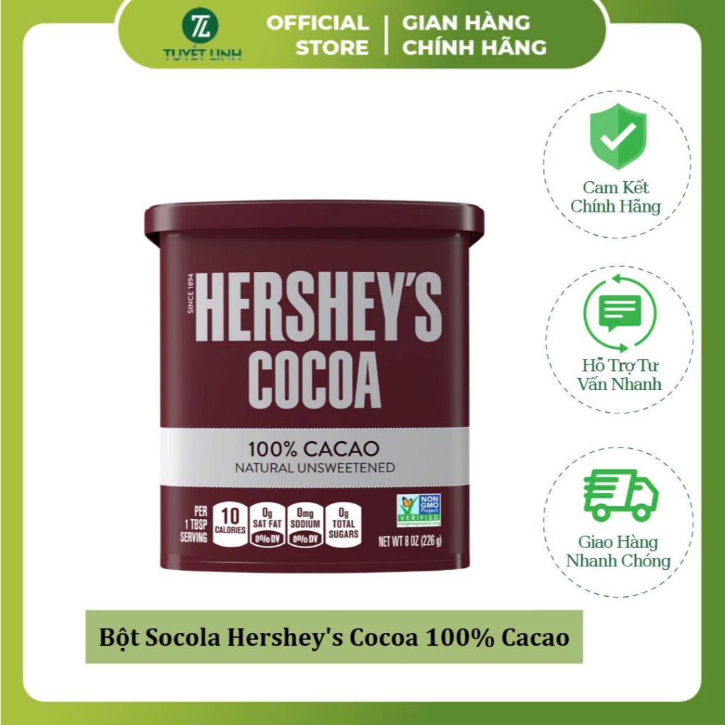 Bột Socola Hershey's Cocoa 100% Cacao