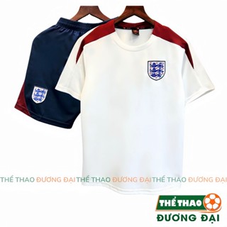 Quần Áo Bóng Đá ĐT Anh Training Trắng Thun Mè S-COMF Thoáng Khí Thể Thao Đương Đại