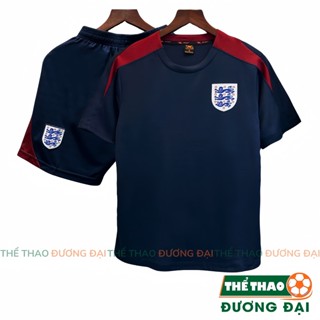Quần Áo Bóng Đá ĐT Anh Xanh Đen Training Thun Mè S-COMF Thoáng Khí Thể Thao Đương Đại