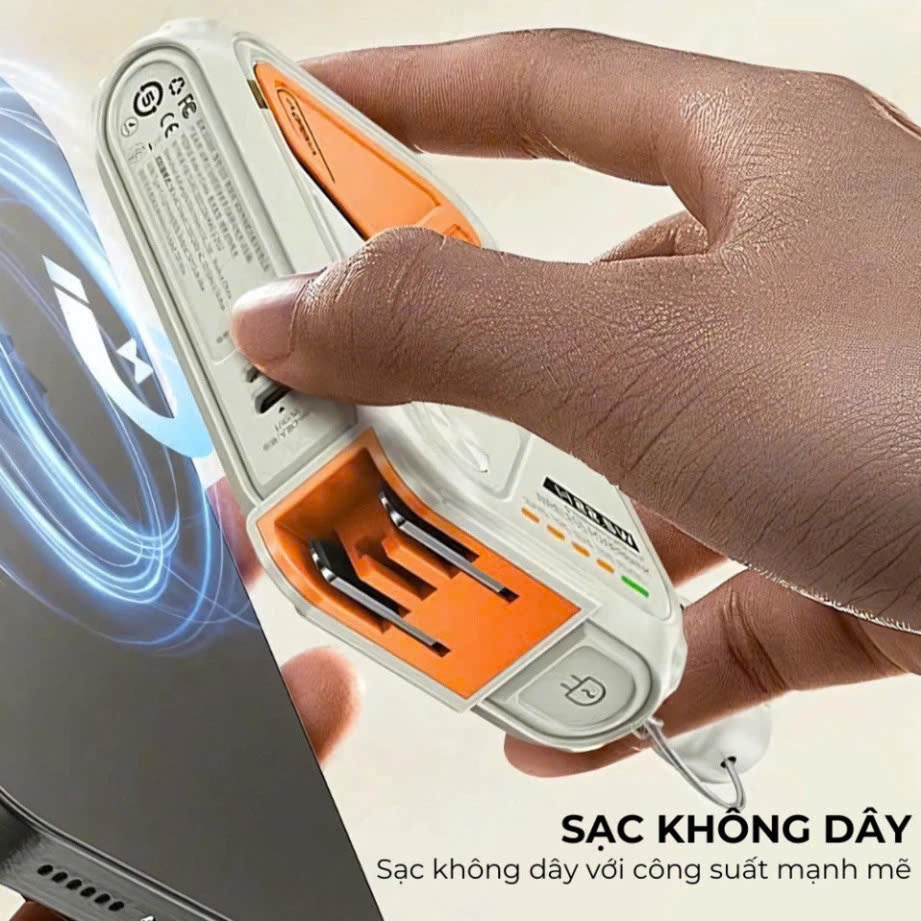 Sạc Dự Phòng 20000mAh Không Dây Có 3C, Sạc Dự Phòng Kiêm Củ Sạc Công Suất 22,5W , Sạc Cho Iphone Và Android | BigBuy360 - bigbuy360.vn
