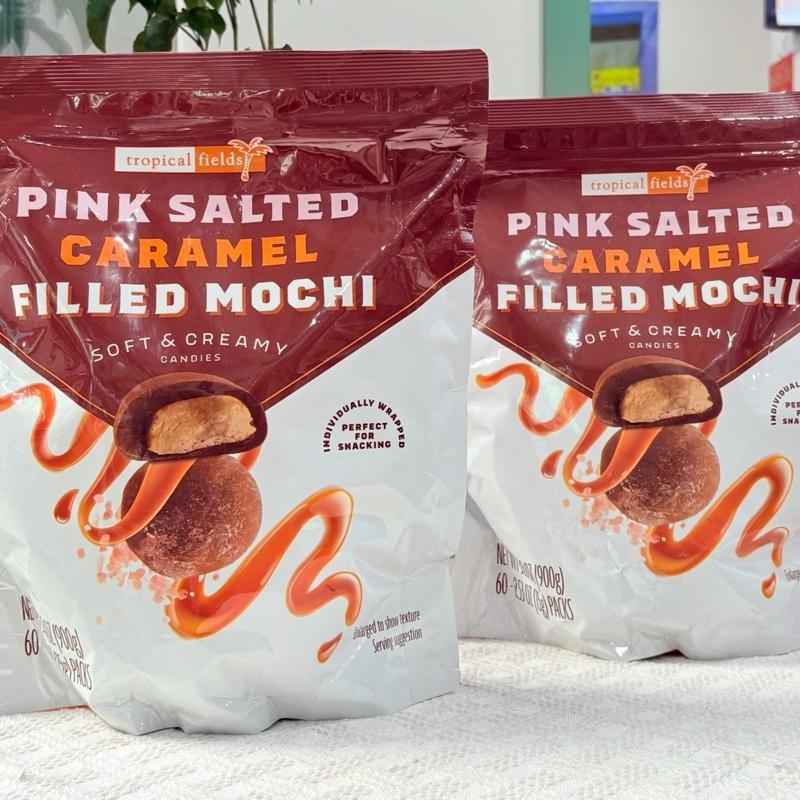 [Hàng bay Mỹ] BÁNH MOCHI TROPICAL FIELDS PINK SALTED CARAMEL FILLED MOCHI NHÂN CARAMEL MUỐI HỒNG