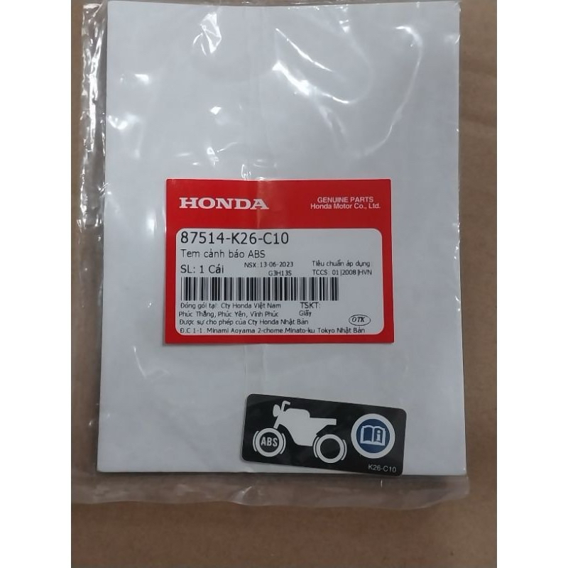 TEM CẢNH BÁO ABS VARIO 160  / VARIO 125 ĐỜI 2023/ CLICK 160 / AIR BLADE 160 / SH 150 / SH 160,