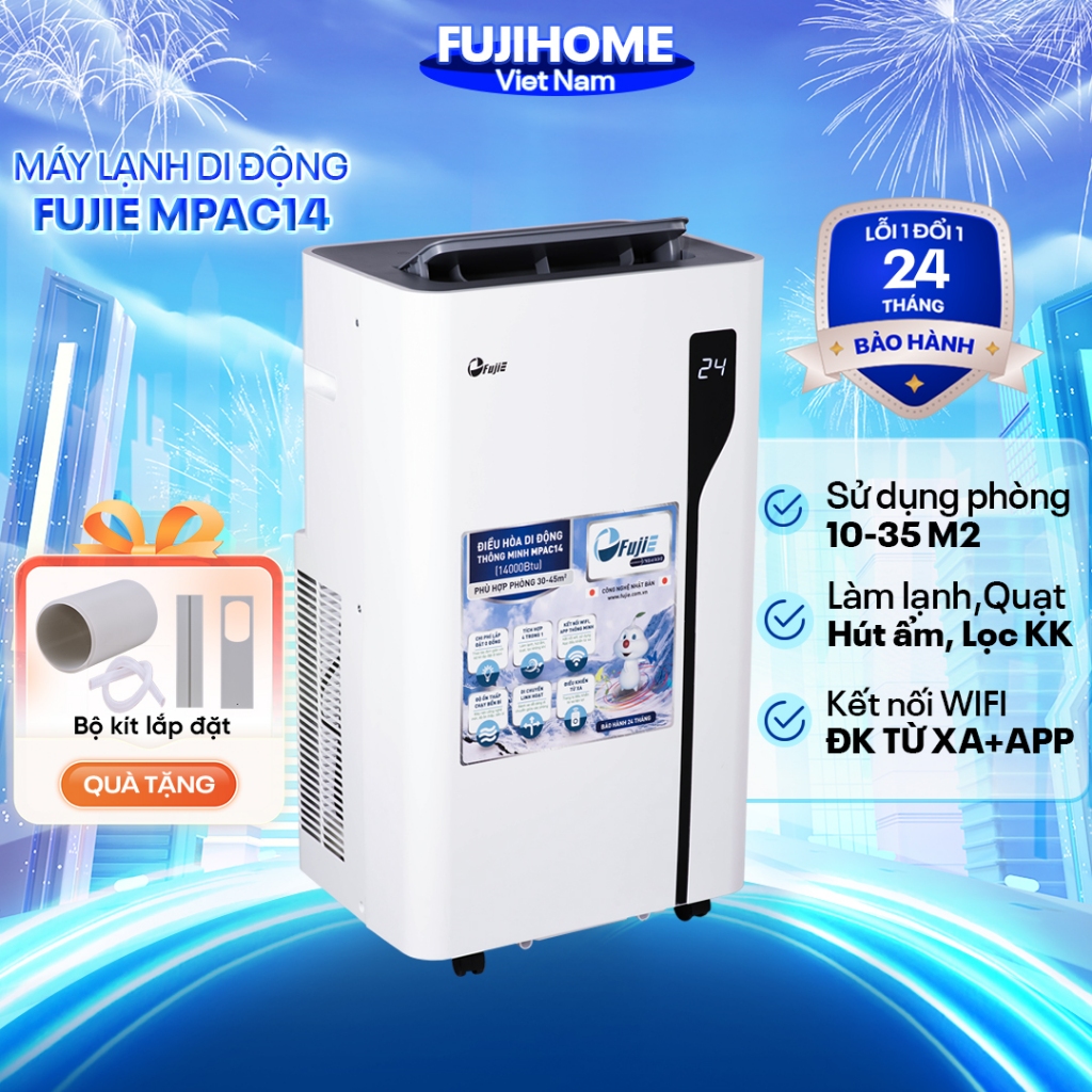 Máy lạnh đứng 14.000BTU FUJIHOME Nhập Khẩu, điều hòa di động kết hợp hút ẩm portable air conditioner chính hãng