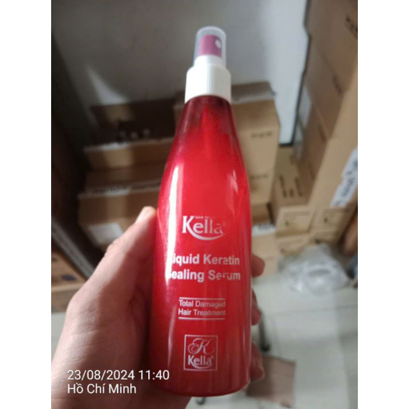 Xịt Dưỡng tóc Kella Đỏ.