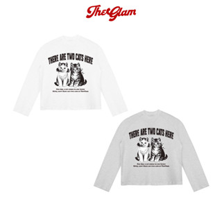  CHÍNH HÃNG - Áo Thun Tay Dài “TWO CATS” Raglan Unisex - Nam Nữ Cotton Mềm Mại Form Rộng - TheGlam 