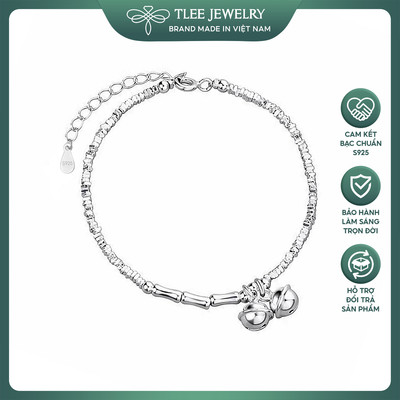 Lắc tay bạc nữ TLEE , vòng tay hạt vỡ mix hạt trúc chuông cá tính TLEE JEWELRY LT0197