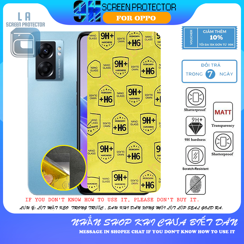 Dán màn hình Oppo A77/ A77S/A77 4G/ A60/ A58 4G/ A58X, nano dẻo 9H bảo vệ màn hình