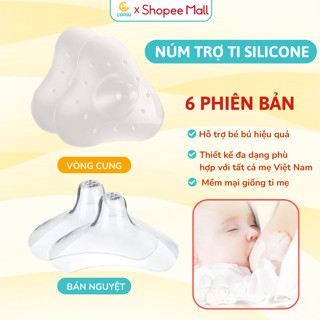 Núm Trợ Ti Coniu, Trợ Ty Silicone Siêu Mềm Mại Giúp Mẹ Cho Bé Bú Dễ Dàng