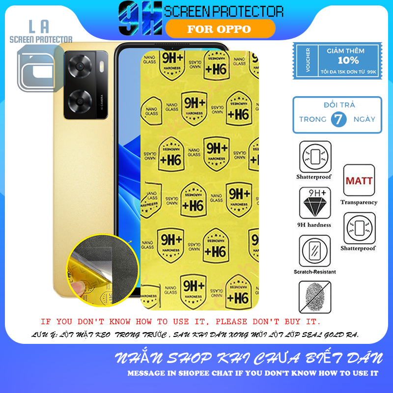 Dán màn hình Oppo A57/A57 4G/A57E/A57S/A56S/A55S, nano dẻo 9H bảo vệ màn hình
