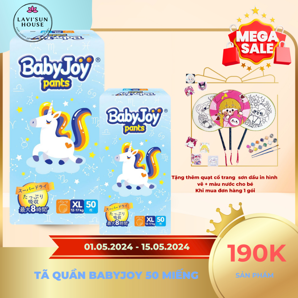 Tã Quần BOBBY BabyJoy M/L/XL/XXL Khô Thoáng Đến 8 Giờ MẪU MỚI CTY BOBBY