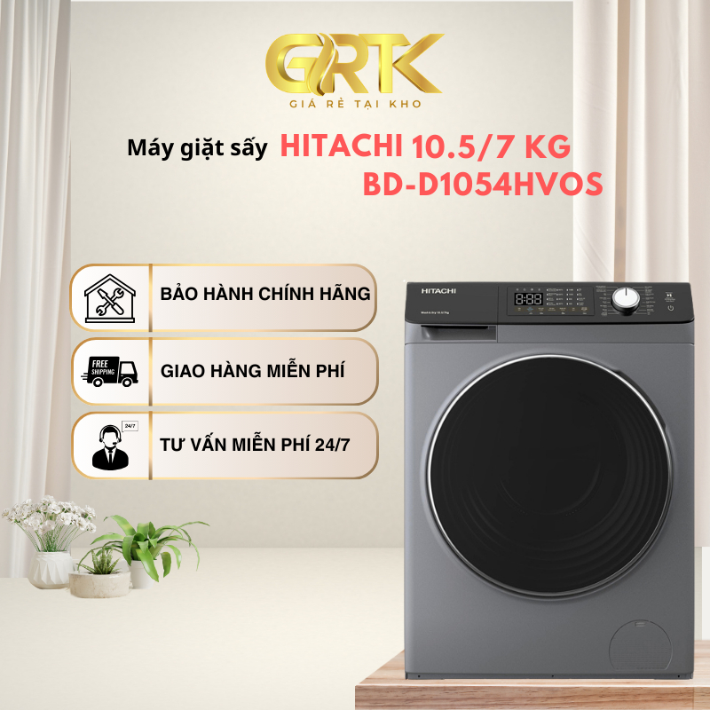 Máy giặt sấy Hitachi 10.5/7 kg BD-D1054HVOS