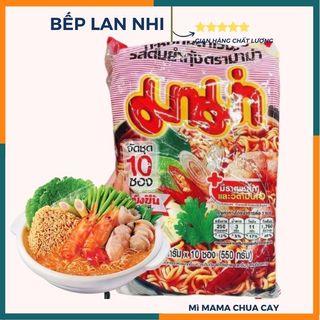   Nội Địa Thái  Lốc 10 Gói Mì Tomyum chua cay MAMA  Thái Lan 