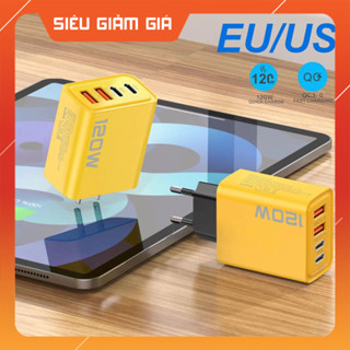  Củ Sạc Nhanh 120W 4 Cổng 2 Cổng USB 3.0 Và 2 Cổng TYPEC Dùng Cho Nhiều Thiết Bị Cùng Lúc 