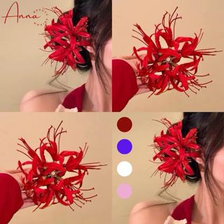 Kẹp tóc hoa bỉ ngạn đỏ xanh trắng hồng nhiều size, kẹp tóc mùa hè dùng được nhiều dịp trung thu tết