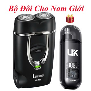 [Tặng Máy Tỉa Lông Mũi UK] Máy Cạo Râu Cao Cấp LK- Siêu Mạnh Mẽ - Chống Thấm Nước, Lưỡi Dao Tự Mài