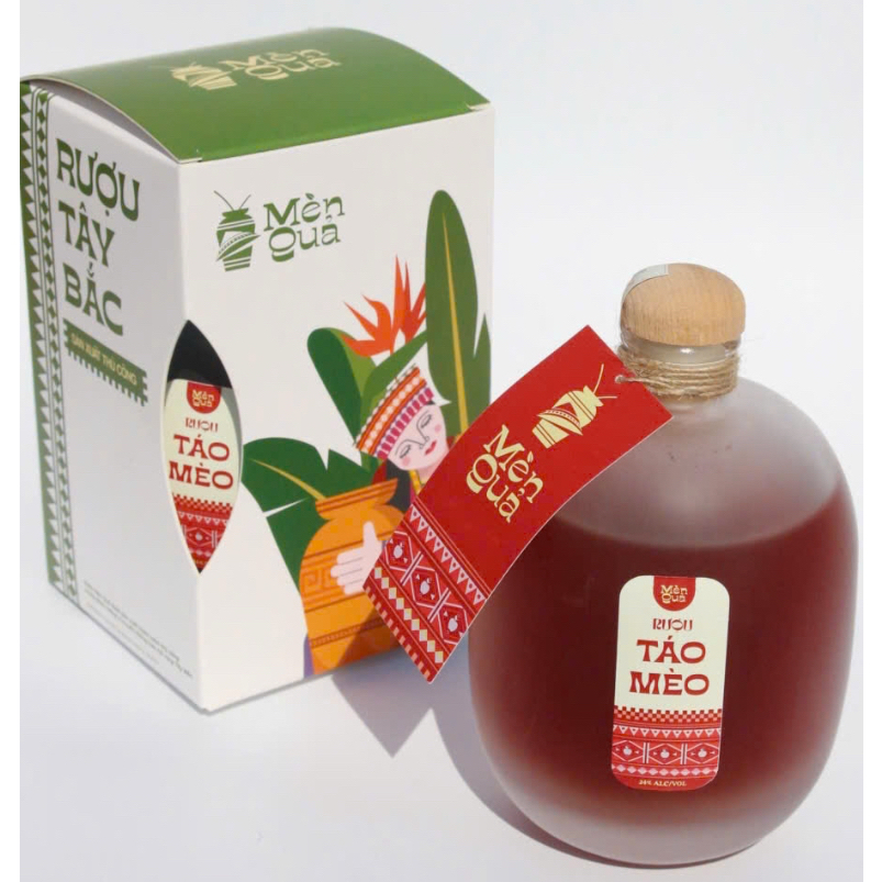 RƯỢU TÁO MÈO 500ml - Thủ công Tây Bắc Mèn Quả