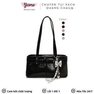   Tặng Charm Nơ  Túi Xách Nữ Da Khóa Kéo Thời Trang Phong Cách Hàn Quốc Kèm Charm Siêu Xinh Yu55 