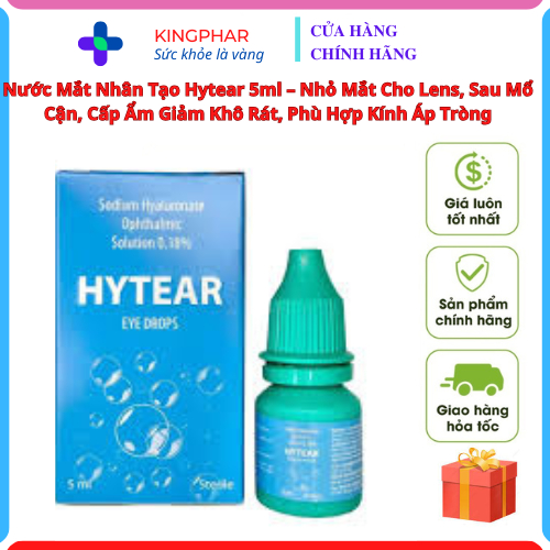 Nước Mắt Nhân Tạo Hytear 5ml – Nhỏ Mắt Cho Lens, Sau Mổ Cận, Cấp Ẩm Giảm Khô Rát, Phù Hợp Kính Áp Tr