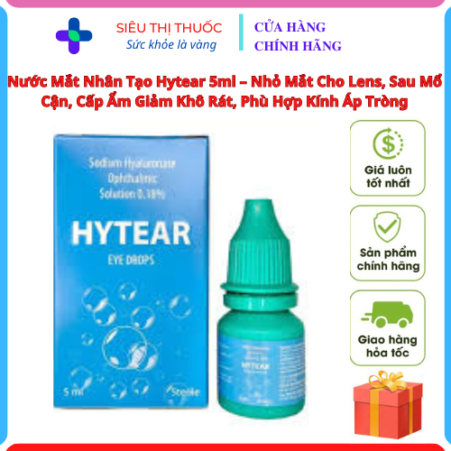 [CHÍNH HÃNG] Nước Mắt Nhân Tạo Hytear 5ml – Nhỏ Mắt Cho Người Đeo Lens, Sau Mổ Cận, Cấp Ẩm Hiệu Quả