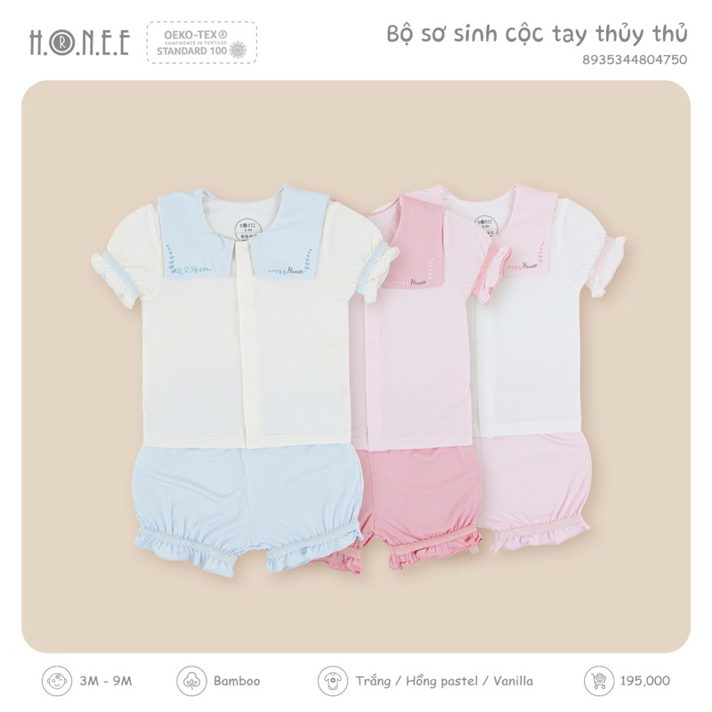 Bộ cộc Hrnee sơ sinh thuỷ thủ size 0-9M
