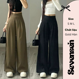 Quần Tây Công Sở Ống Rộng Sevensen Chất Gold Hàn Cao Cấp Mềm Dày Dặn Mát Lên Chuẩn Dáng