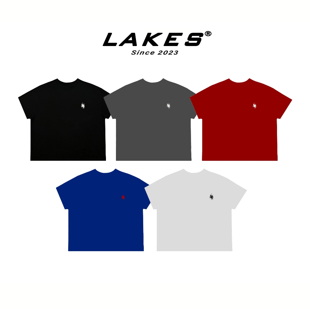 Áo Thun Lakes Hình Thêu Ngựa Form Boxy Chất Liệu Cotton Cao Cấp