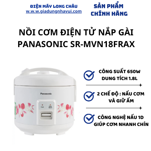 Nồi cơm điện tử nắp gài 1.8 Lít Panasonic SR-MVN18FRAX - Bảo hành 12 tháng