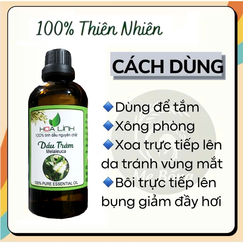 100ML DẦU TRÀM NGUYÊN CHẤT HOA LINH ( LOẠI ĐẶC BIỆT) - Tặng vỏ chai xịt nhựa