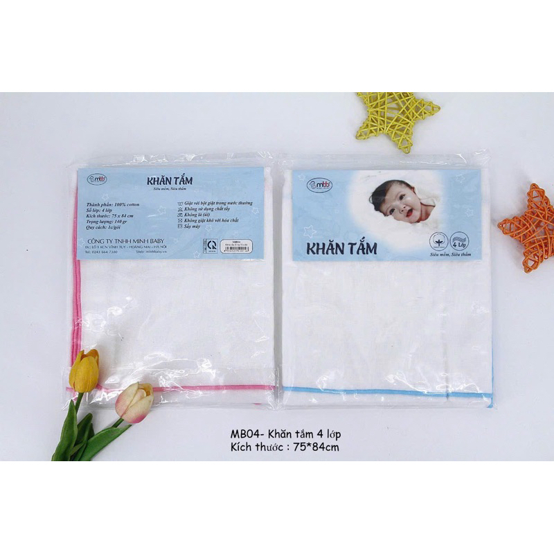 KHĂN SỮA TẮM 4 LỚP CHO BÉ DOKMA MB04