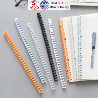  Combo 2 Thanh Còng Nhựa Làm Sổ Kẹp Tài Liệu Đường Kính 12mm Nhiều Màu A5 B5 A4 20 26 30 Lỗ 