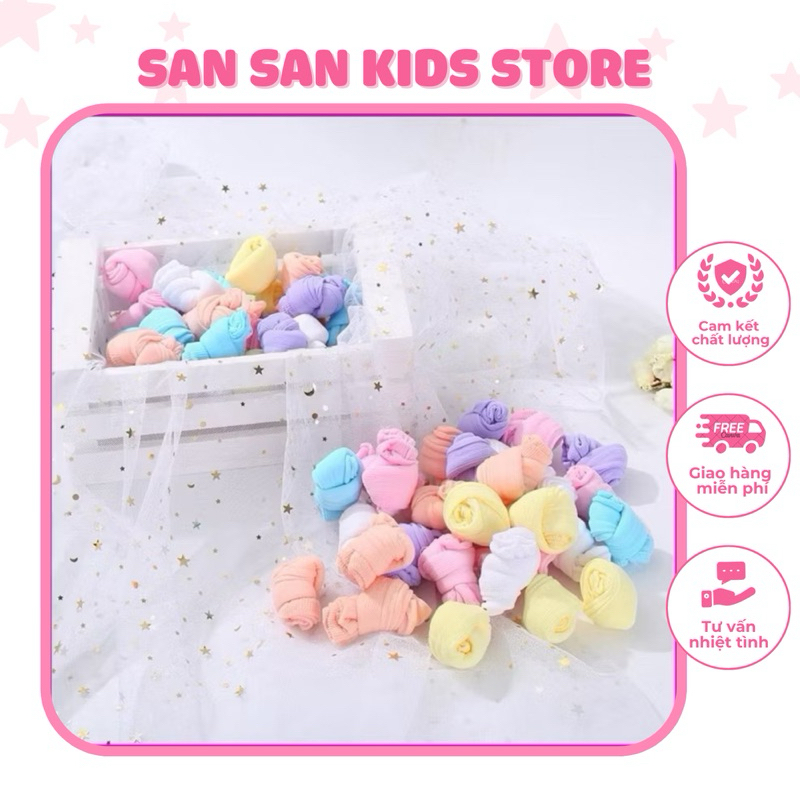 Set 5 đôi tất lưới cho bé từ 0 đến 3 tuổi Tất kẹo cho bé từ 0-3 tuổi Tất lưới co giãn thoáng chân ch