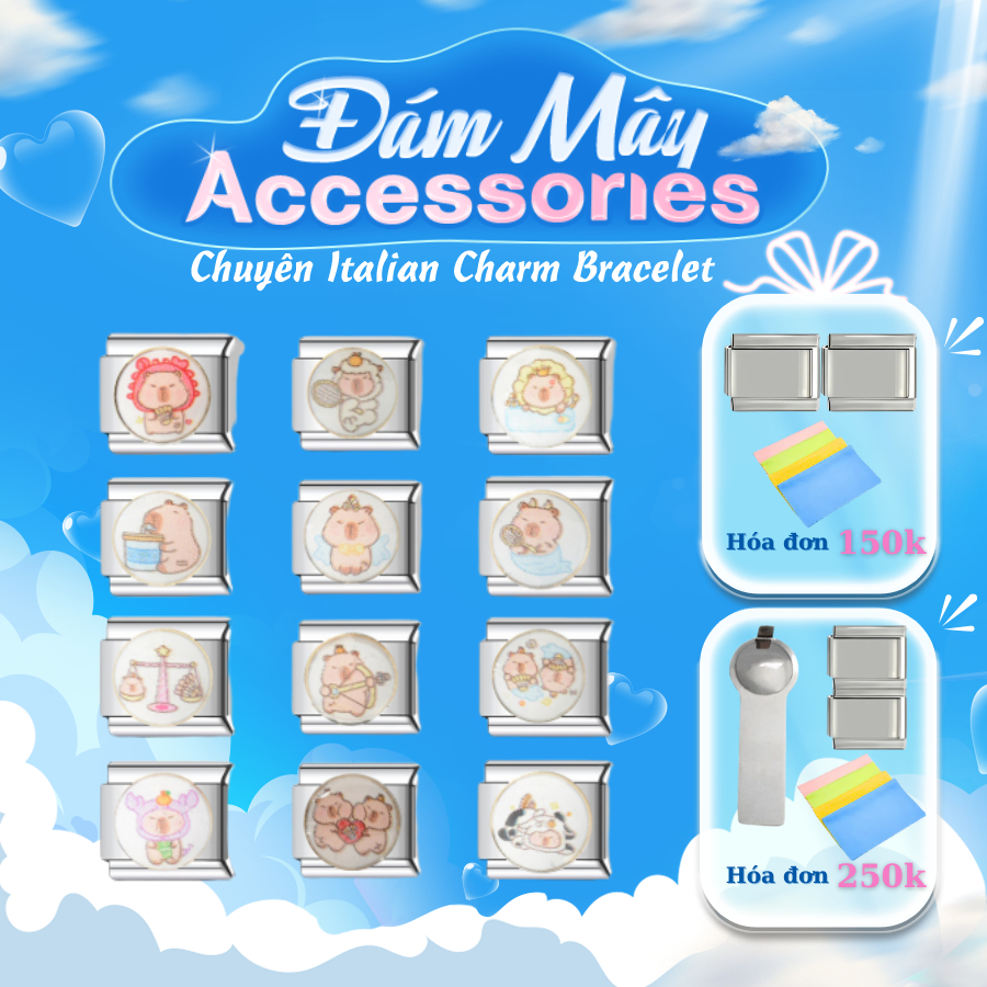 Charm Capybara Dễ Thương Vòng Tay Italian Charm Bracelet