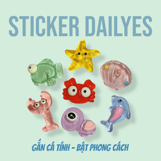 [Bộ 10 chiếc] Charm Gắn Dép Tôm Cua Cá, Sticker Dép, Jibbitz In 3D Siêu Cute - Sticker Dailyes