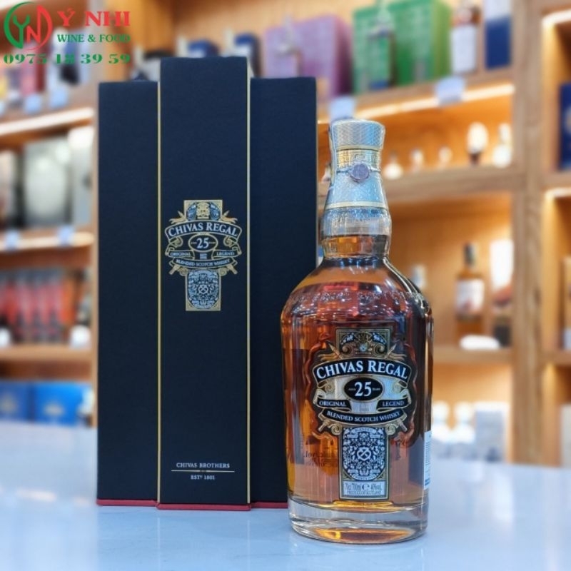 VỎ CHAI RƯỢU NGOẠI CHIVASS25, dung tích 700ml(tặng kèm cốc chivas)