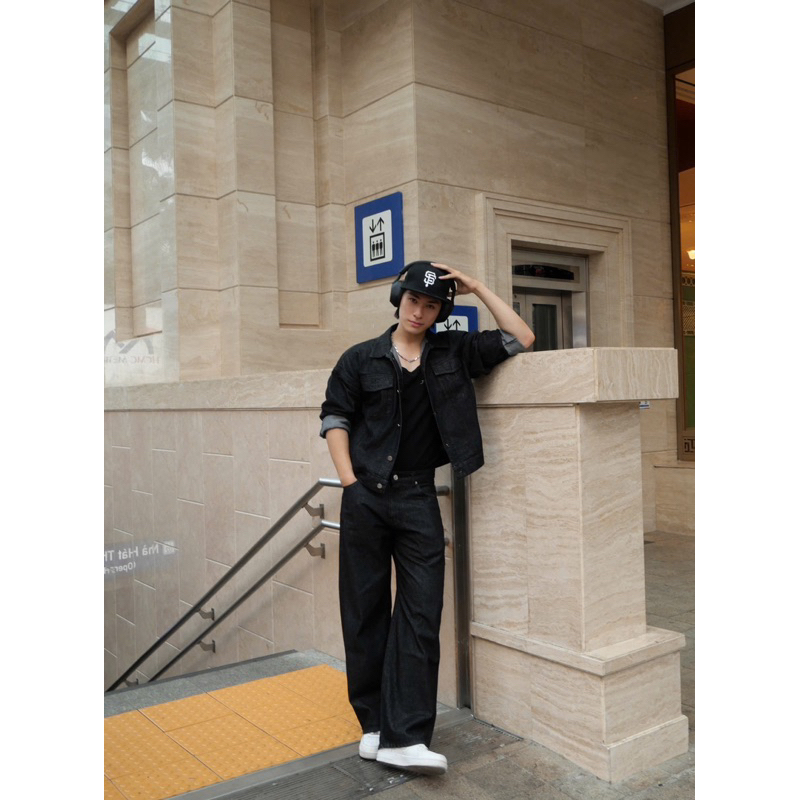 COMBO WIDE FLARED RAW BLACK JEANS WHOSE - Quần Jeans ống đứng và ống loe unisex nam nữ Whose stuido | BigBuy360 - bigbuy360.vn