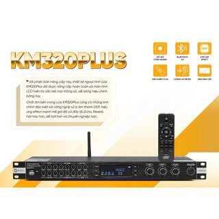 Vang Cơ Lai Số DBACOUSTIC KM-320 Plus, 5 Cấp Độ Chống Hú, Music, Echo, Reverb, Mic Riêng Biệt, Bảo Hành 12 Tháng