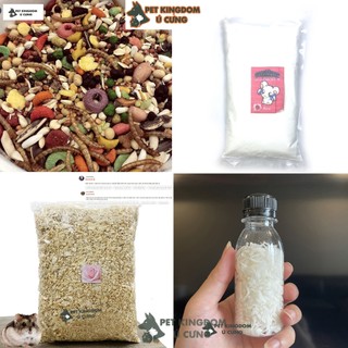 Combo Thức Ăn Mùn Cát Tắm Và Đồ Ăn Vặt Cho Hamster