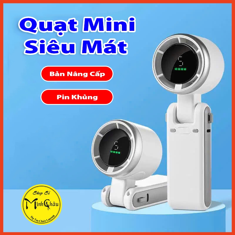 Quạt cầm tay mini MG9 dung lượng pin 4000mAh 5 cấp độ gió quạt tích điện có thể gấp gọn màn hình hiển thị pin tuabin gió