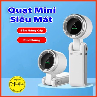 Quạt cầm tay mini MG9 dung lượng pin 4000mAh 5 cấp độ gió quạt tích điện có thể gấp gọn màn hình hiển thị pin tuabin gió
