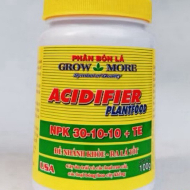 Phân Bón Lá NPK 30-10-10 +TE Grow More 100g