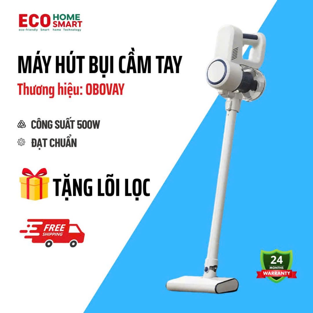 Máy Hút Bụi Lau Sàn Có Dây 500W - Lực Hút Mạnh - Lọc Hepa - Bảo Hành 24 Tháng