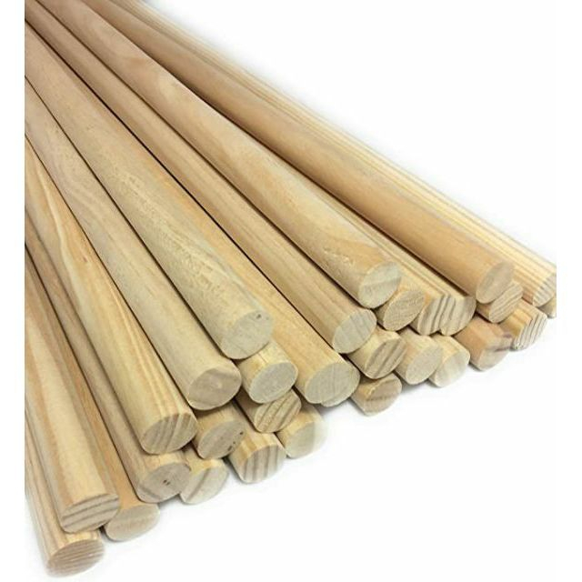 Thanh gỗ thông tròn phi 30mm (dài 5cm - 160cm) làm thanh treo cờ, thanh treo rèm, thanh treo macrame