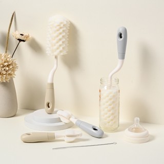  Cọ bình sữa núm ti Silicon mút cao cấp gồm 4 chi tiết có tay cầm xoay 360 độ dùng cho mọi loại bình 