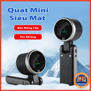 Quạt cầm tay mini MG9 tuabin gió dung lượng pin 4000mAh 5 cấp độ gió quạt tích điện có thể gấp gọn màn hình hiển thị pin